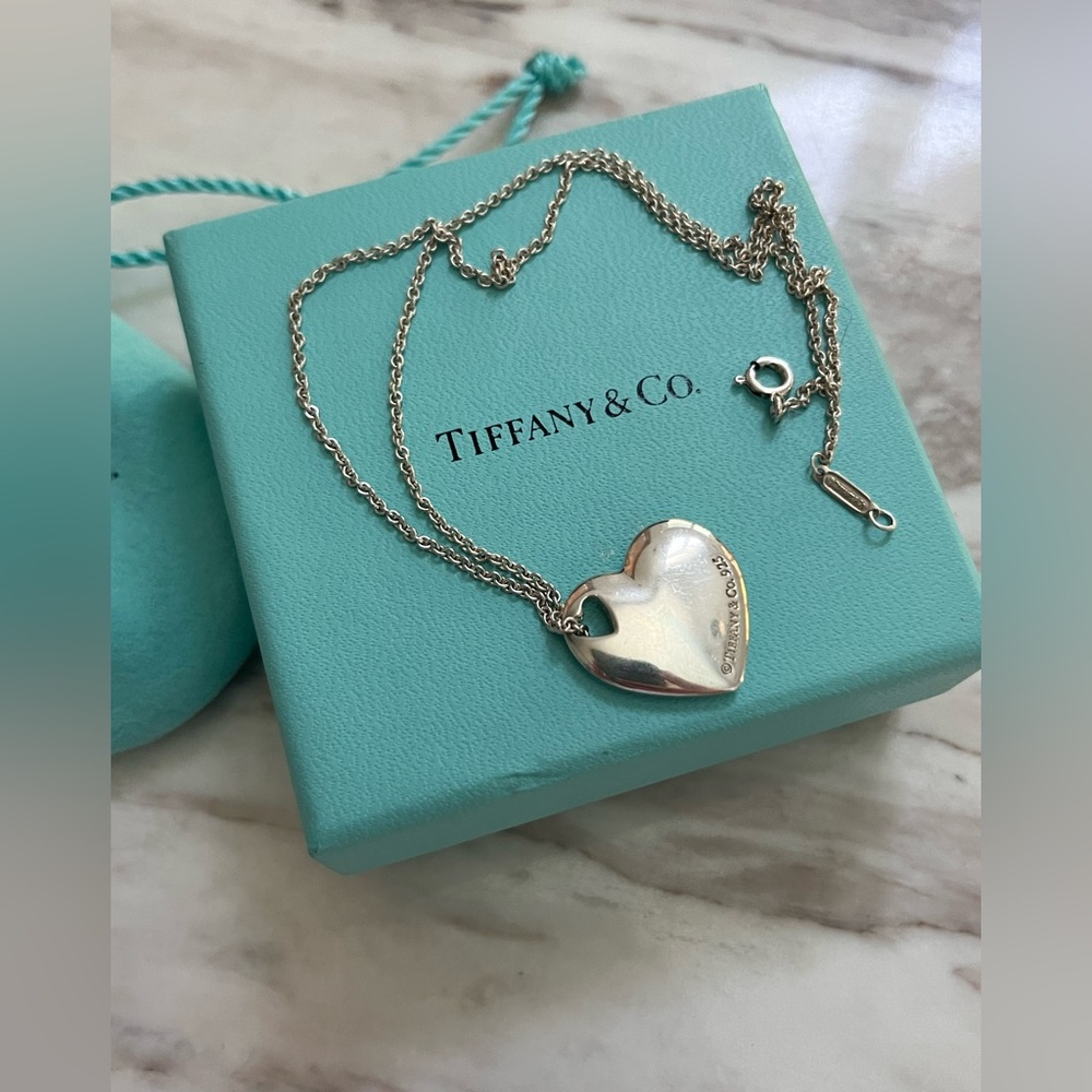 Tiffany & Co. Double Heart Cutout Pendant Necklace